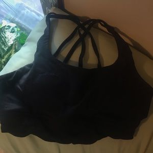 Black back strap bra.